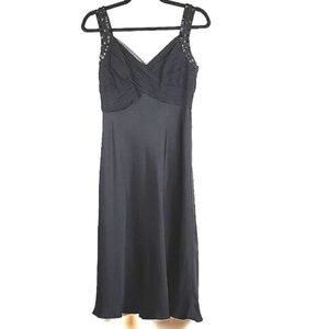 Anne Klein Dancing Till Dawn Silk Special Occasion Cocktail Dress Black Size 6P